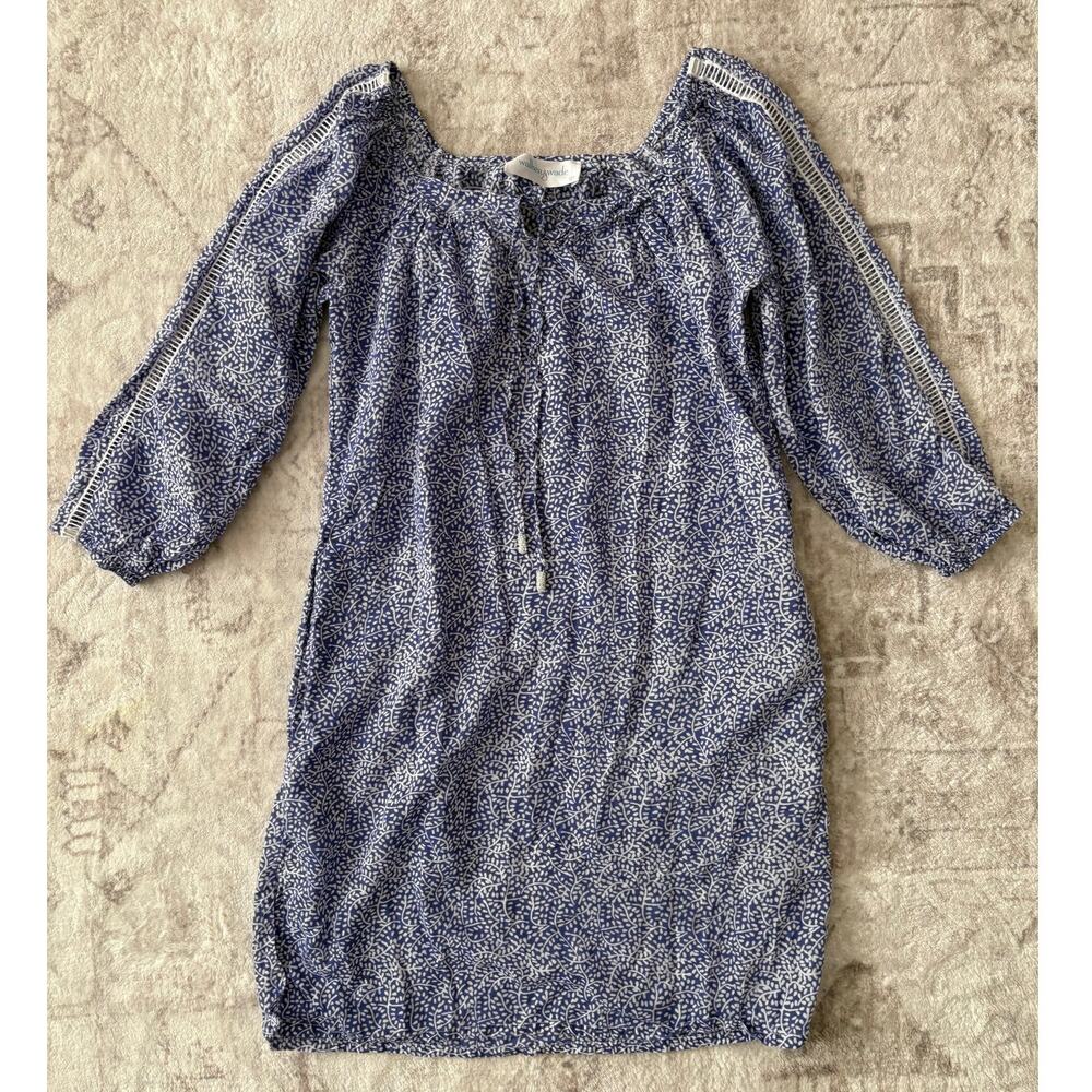 Walker & Wade Dress Blue White Printed Small